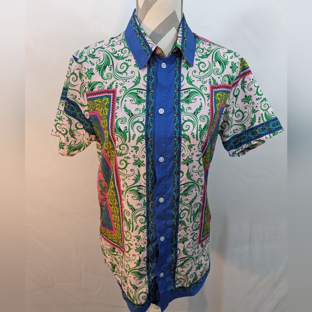 Boohoo Man Printed Button Up - image 1